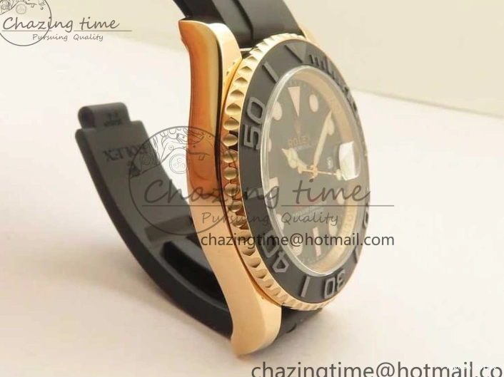 0405 Yacht-Master 126655 RG 3EF 1:1 Best Edition Black Ceramic Bezel on Black Rubber Strap VS Reliable 2488